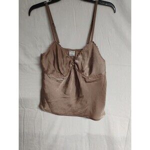 No Boundaries Women’s Cami With Bow Size L (12-14) Mocha Satin
